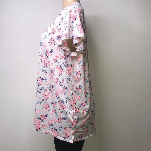 2x$18 West Loop Size Large Multi Floral Print Tunic With Side Slits. New - Picture 3 of 5